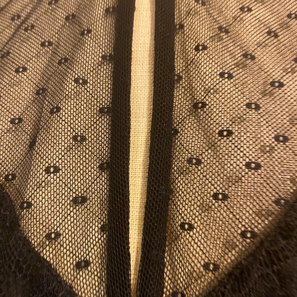 🐈⬛ GUESS black Sheer Ruffle Blouse puffed sleeve pirate Renaissance maiden - Picture 5 of 9